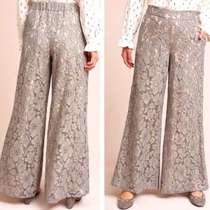 Anthropologie Feather Bone- Wide Leg Lace Pants